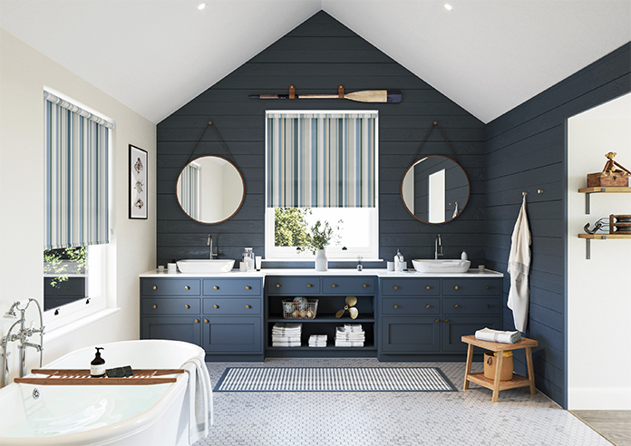 Riviera Stripe, Azure - Twist&Fit Roller Blind - Image 8